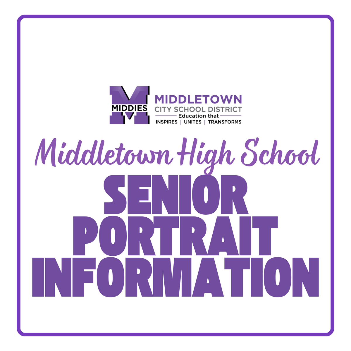 senior portrait information banner